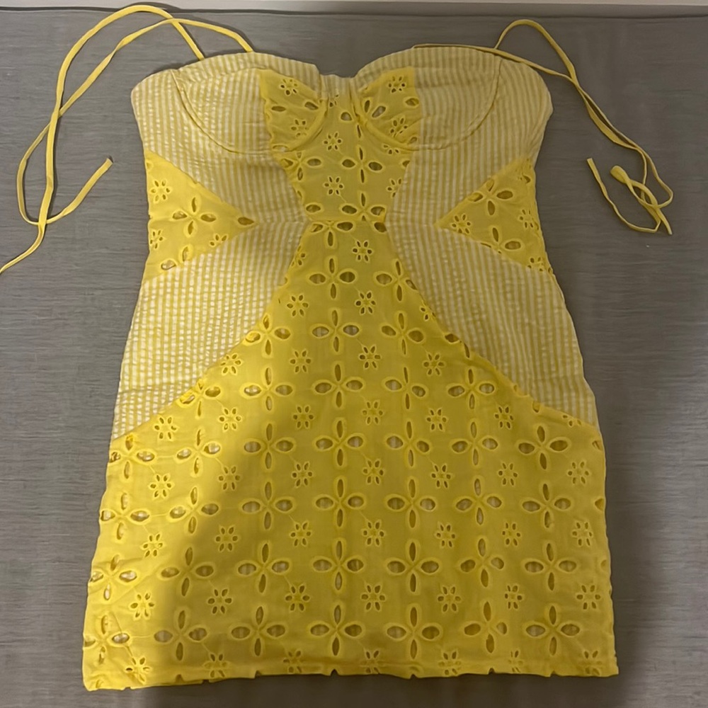 yellow mini floral dress